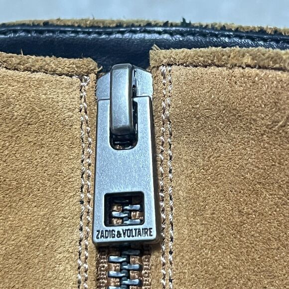 Zadig & Voltaire Molly Suede Ankle Boot Tan Western Cowgirl Country Size 37/US 6 - Picture 7 of 11